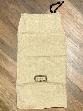Gucci Beige Dust Bag with Black Drawstring!